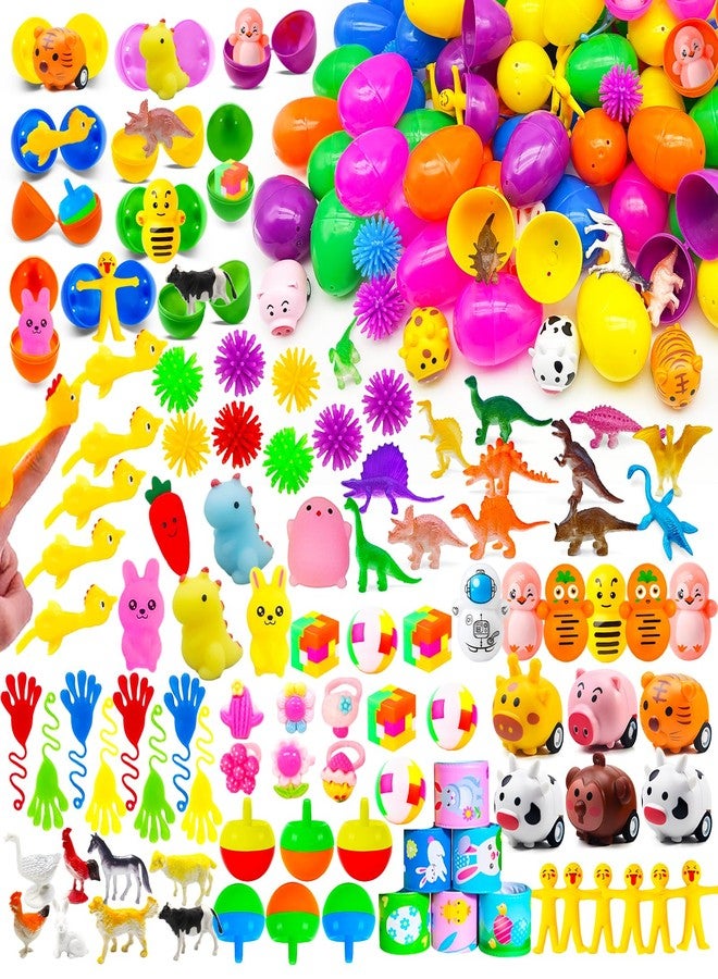 GOAUS Prefilled Easter Eggs with Toys 240 Pcs, 120 Eggs Truly Filled with 120 Small Toys, Pre-filled Easter Egg Hunt Stuffed Party Favors Basket Stuffers Prizes for Kids - Image 1